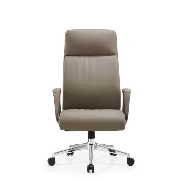High Back Leather Chair (Black / Grey)