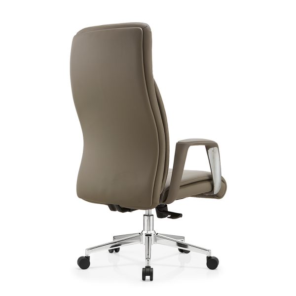 High Back Leather Chair (Black / Grey)