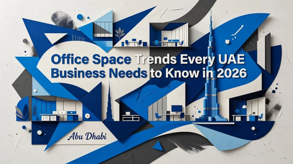 Professional header image for list-based article: Office Space Trends Every UAE Business Needs to Know in 2026