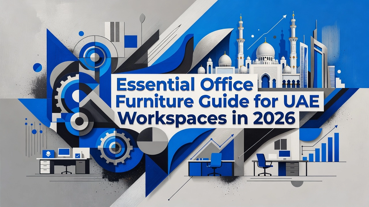 Professional header image for list-based article: Essential Office Furniture Guide for UAE Workspaces in 2026